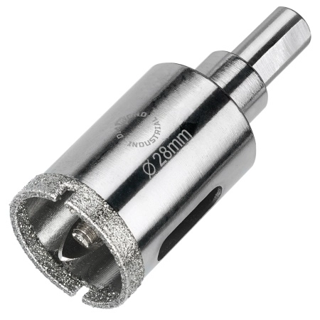 Алмазная коронка по керамограниту, плитке, кафелю 28 мм с центром Diamond Industrial