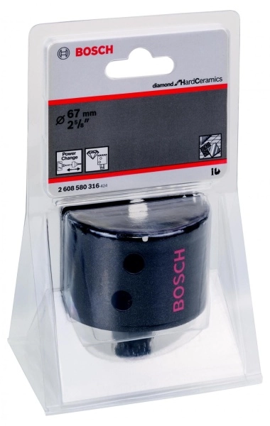 Коронка алмазная BOSCH Ф67х39мм POWER CHANGE DIAMOND FOR HARD CERAMICS (2608580316)