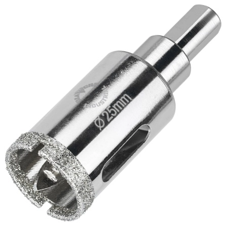 Алмазная коронка по керамограниту, плитке, кафелю 25 мм с центром Diamond Industrial