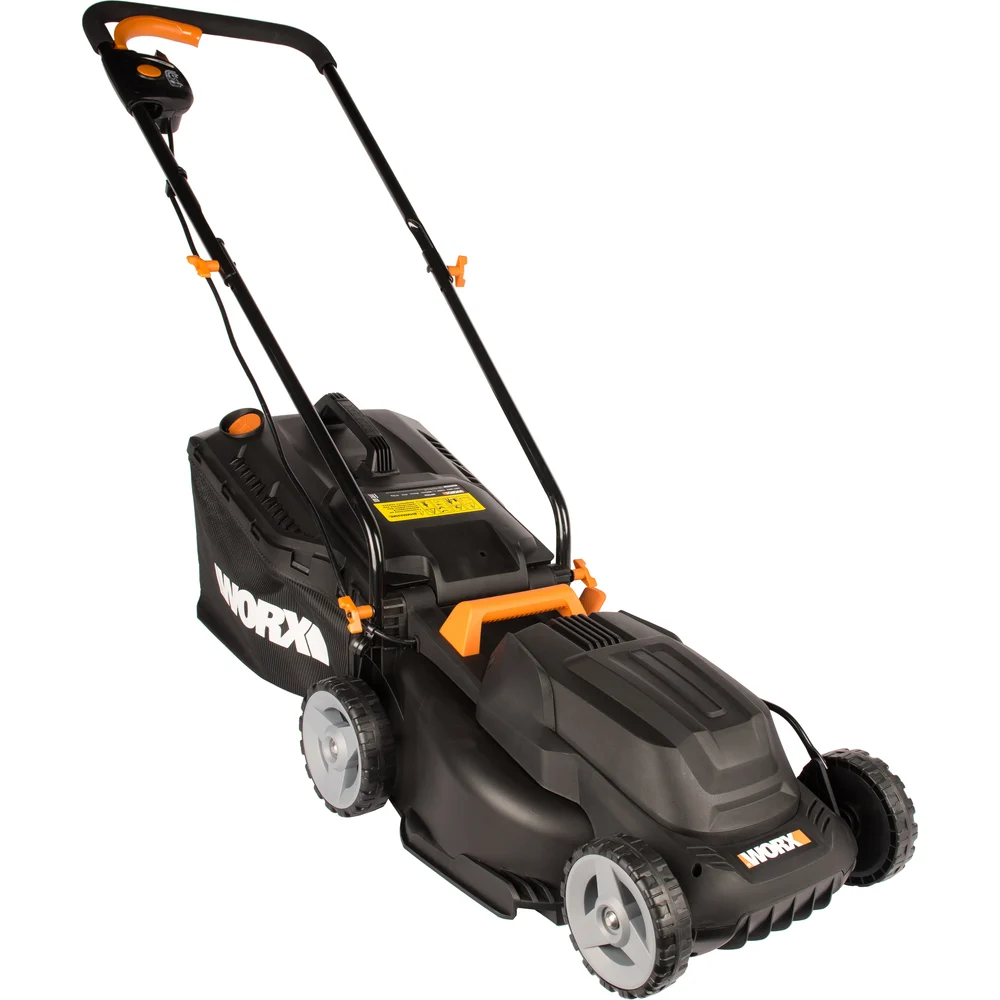 фото электрическая газонокосилка worx wg713e